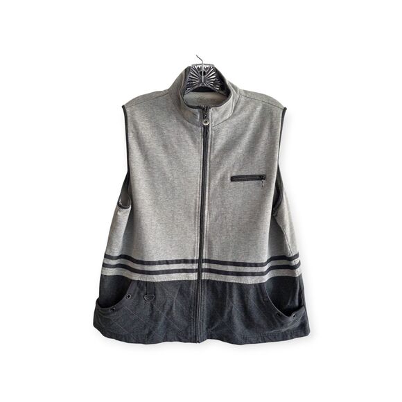 Cali & York Petite Front Zipper Vest Gray Size Petite XL - Picture 1 of 6
